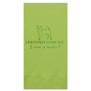 Personalize a custom shiba inu napkin for your next event! Whether you are throwing a birthday party for a dog lover or a dog, this custom birthday napkin will be a memorable addition that your guests will love. 