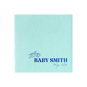 There's no better way to announce your bundle of joy than with the Stork Baby Name Napkin. The customizable design comes in your choice of foil stamp color and napkin style to create a memento that will be remembered for years. 