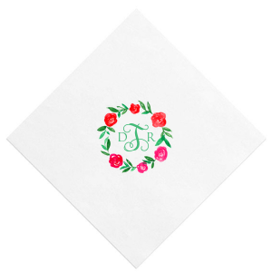 Personalized White Borderless Custom Photo Cocktail Napkin with Matte Spring Green Ink Digital Print Colors will make your guests swoon. Personalize your party's theme today.