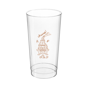 Enjoy a new spin on our classic design with the Champagne Tower Initials Cup. Featuring the initials of the couple alongside a fabulous champagne tower, the sleek cup can be personalized in your choice of ink colors to make it unique as yourself!