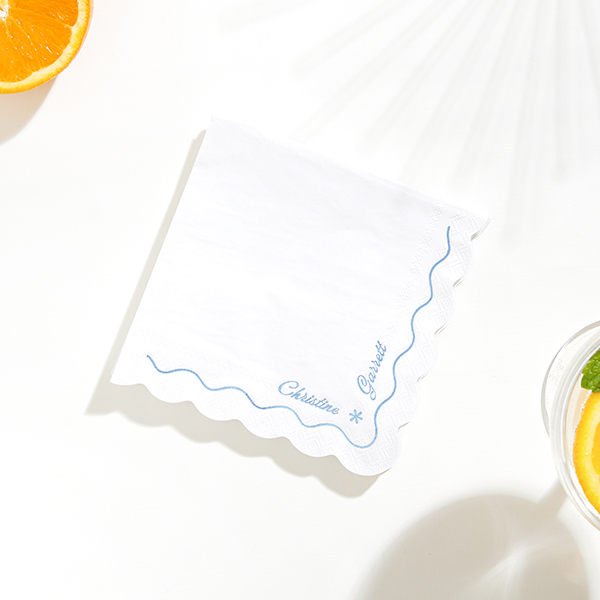 Couple Names Scalloped Napkin