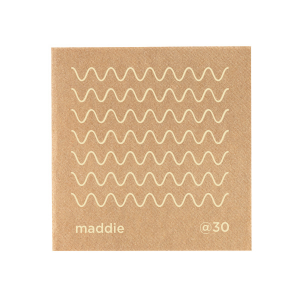 Customize a minimal birthday napkin for your upcoming bash! Featuring a modern wavy design, this napkin is perfect for a minimal and modern themed birthday party.