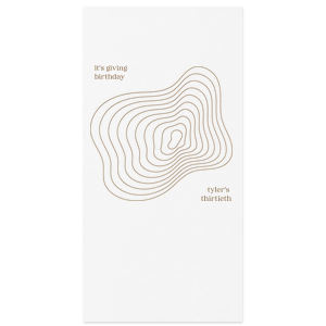 This minimal and modern birthday napkin is perfect for a trendy party haver. Personalize this napkin with your name and the age you are celebrating. 