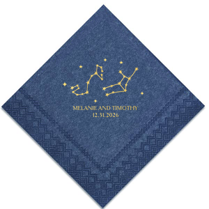 See the stars align with our Star Sign Constellation Napkin. Featuring dreamy customizable astrological signs, this stylish and practical napkin is well suited for Zodiac themed parties, ensuring everyone's horoscopes is set for a good time. Select customize more to personalize with your own astrological sign!