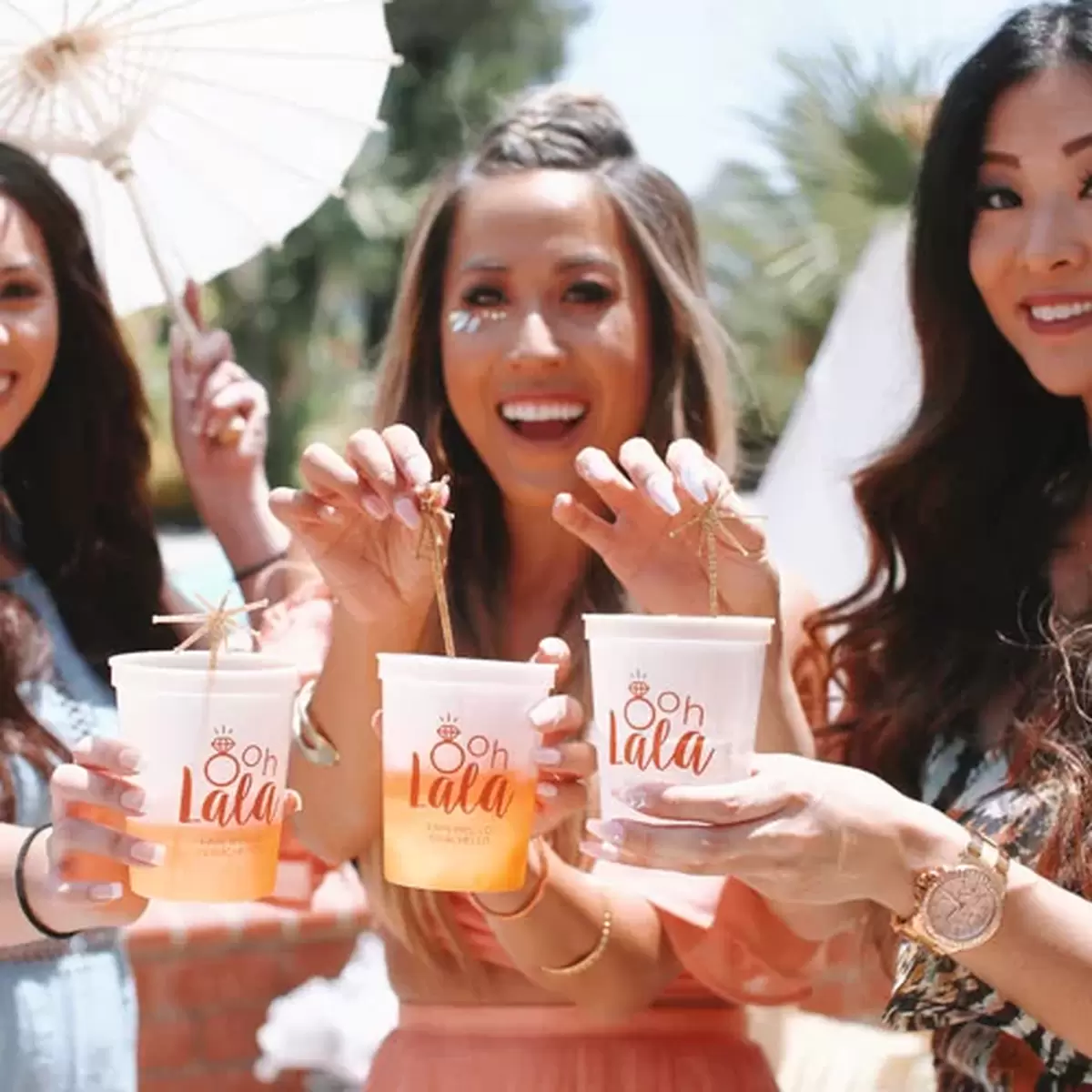 Coachella themed bridal shower party cups