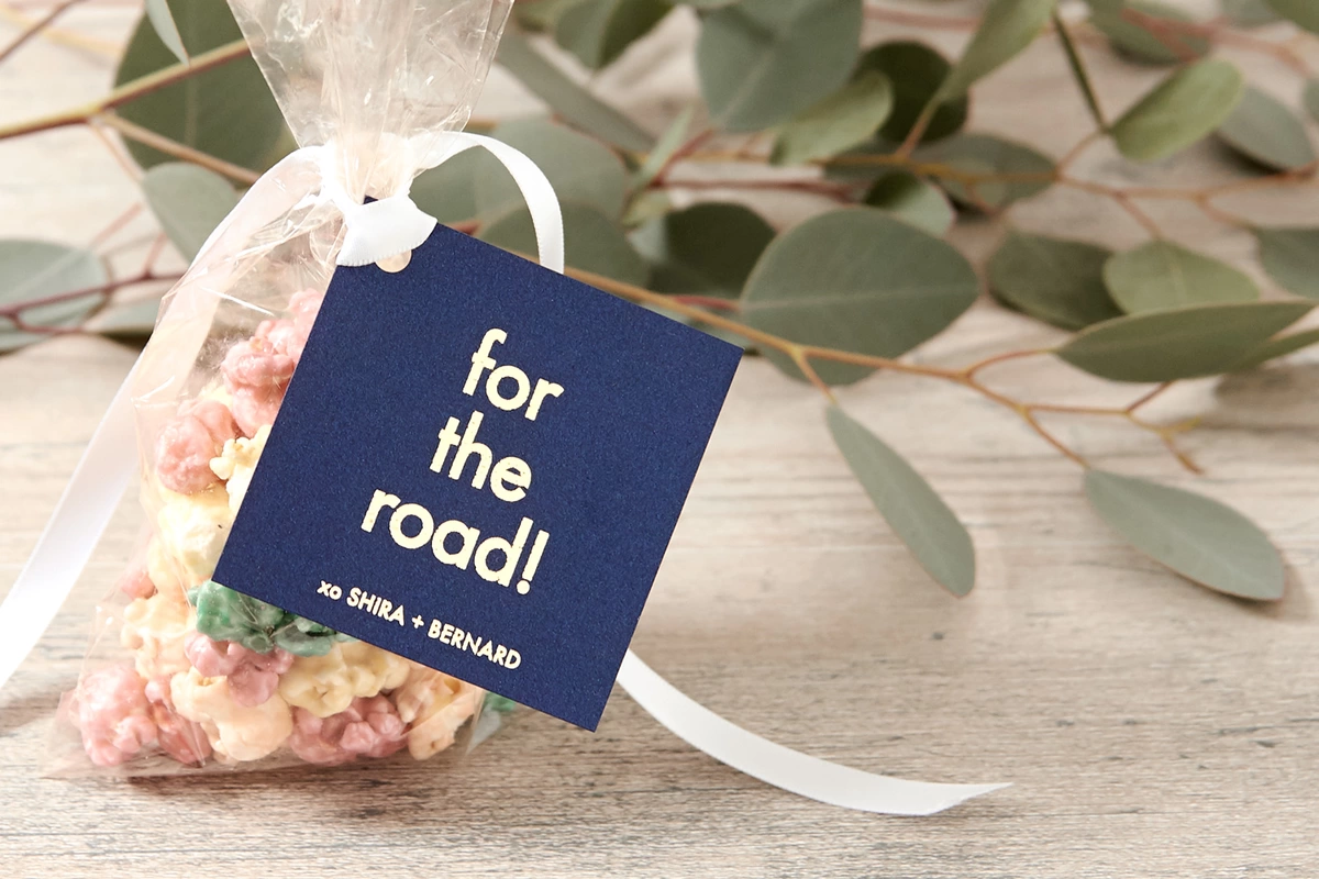 add personalized gift tags to your wedding favors with For Your Party