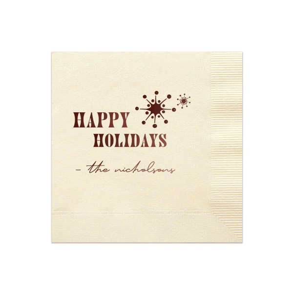 Retro Snowflakes Napkin