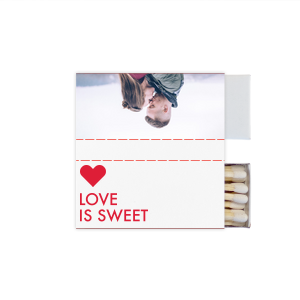 Custom White Lipstick Custom Photo Matchbox with Matte Lipstick Red Ink Digital Print Colors and Matte Fuchsia Ink Digital Print Colors has a Solid Heart graphic and is good for use in Wedding, Hearts, Anniversary themed parties and couldn't be more perfect. It's time to show off your impeccable taste.