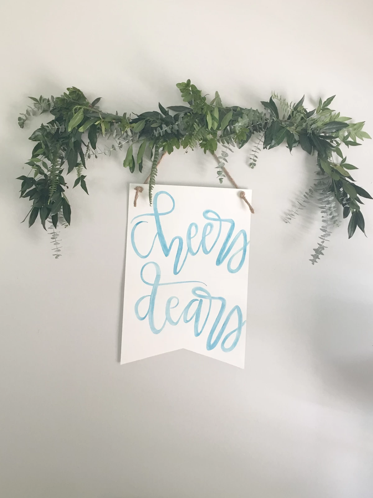 watercolor banner with DIY garland