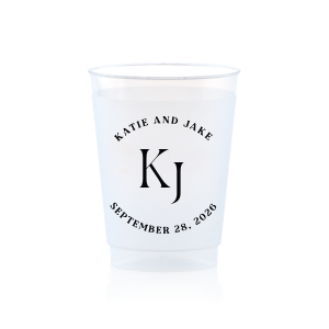 Embrace the essence of matrimonial elegance with the Nuptial Arch Initials Cup, featuring the couple's names and wedding date in a minimal and pristine design, arched gracefully over their shared initials. Cheers to this chic wedding day decor.