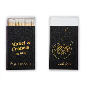 Disco Cat Wedding Matchbook