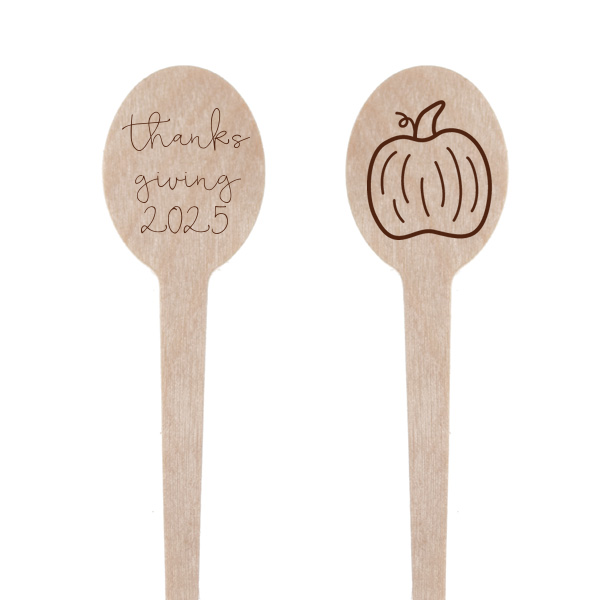 Our custom Matte Chocolate Round Stir Stick with Matte Chocolate Foil has a Pumpkin graphic and is good for use in Thanksgiving, Halloween themed parties and will give your party the personalized touch every host desires.
