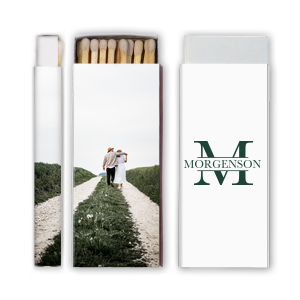 ForYourParty's elegant White Candle Custom Photo Matchbox with Matte Spruce Ink Digital Print Colors can be personalized to match your party's exact theme and tempo.