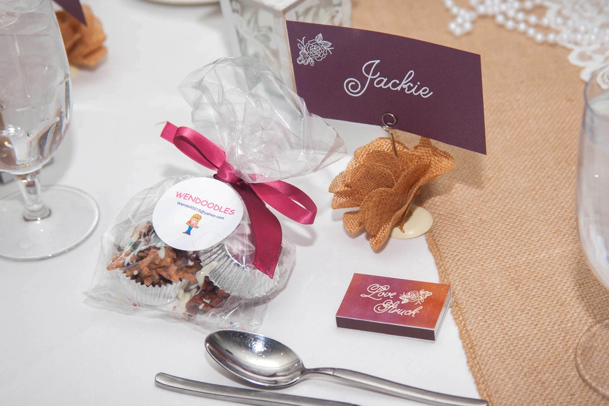 bridal shower place cards and matchbox favors