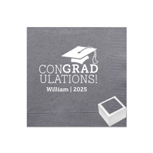 Say Congratulations in a different way, come with a creative idea! The ConGRADulations! Cap Napkin Reception Set will be a gift that you'll be proud of!