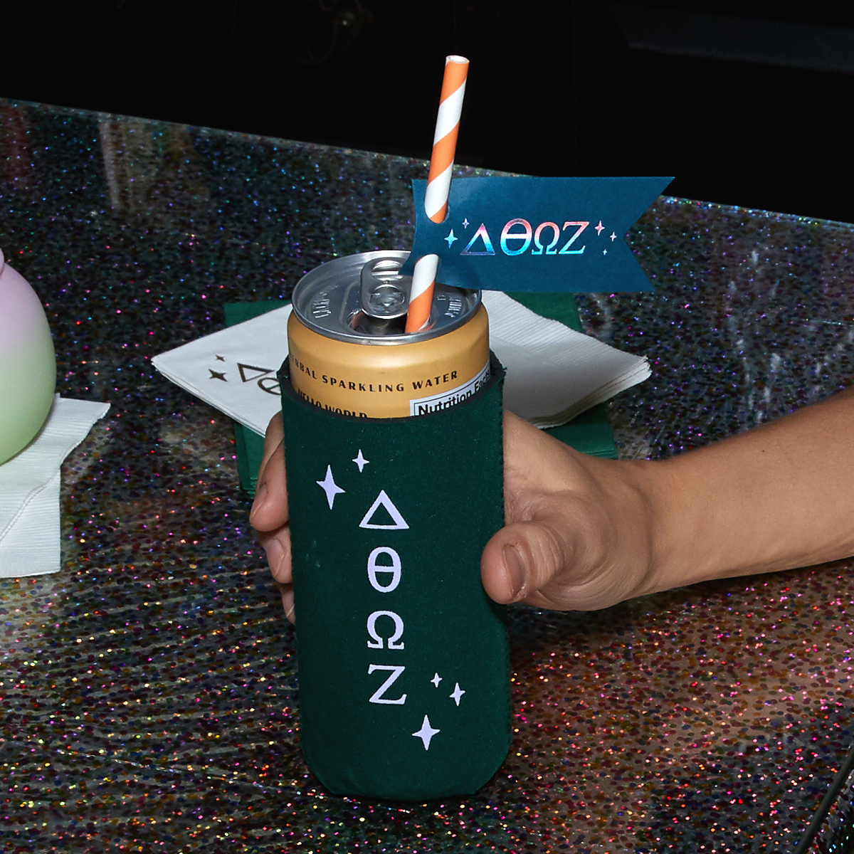 Chic Greek Week Straw Tag 