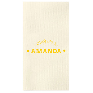 Celebrate the grad with the Congrats To The Graduate Napkin! Featuring arched text declaring a congratulatory message to the honoree, you can personalize this napkin with your name for a graduation party.