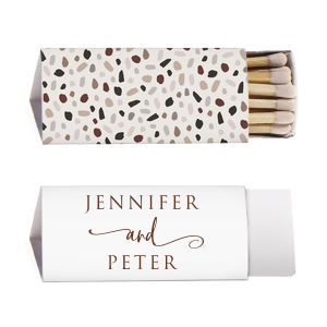 Our beautiful custom White Mini Custom Photo Matchbox with Matte Chocolate Ink Digital Print Colors and Matte Slate Gray Ink Digital Print Colors will add that special attention to detail that cannot be overlooked.