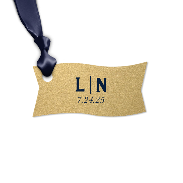 Our custom Stardream Champagne Heart Gift Tag with Matte Navy Foil Color can't be beat. Showcase your style in every detail of your party's theme!