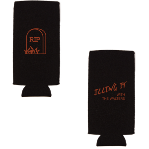 ForYourParty's personalized Khaki Flat Can Cooler with Matte Brick Ink Cup Ink Colors has a RIP graphic and is good for use in Halloween themed parties and will add that special attention to detail that cannot be overlooked.