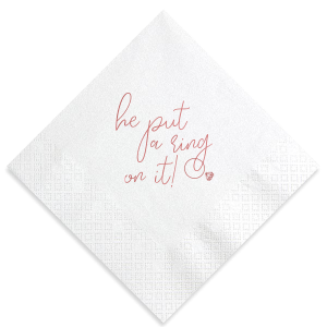 Custom Magenta Cocktail Napkin with Shiny 18 Kt Gold Foil has a Diamond graphic and is good for use in Wedding, Bridal Shower themed parties and couldn't be more perfect. It's time to show off your impeccable taste.