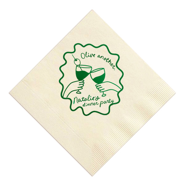 Olive Another Ribbon Frame Napkin