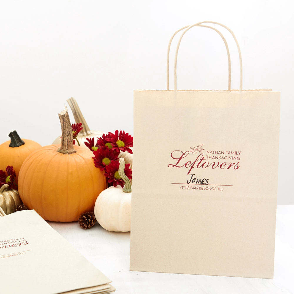personalized Thanksgiving leftovers bag from For Your Party