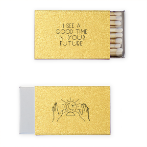 ForYourParty's elegant Metallic 18 Karat Matte Gold Classic Matchbox with Matte Black Foil is good for use in Trendy, Floral, Organic themed parties and couldn't be more perfect. It's time to show off your impeccable taste.