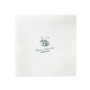 Set sail for matrimonial life with the Fishing Retreat Bachelor Party Napkin, embellished with a scenic graphic of a lone fisherman in a boat. Below, the bachelor's name is penned in a vintage inspired script, with the phrase "Last Cast" and the date of the event in a neat serif font, crafting the perfect vintage vibe for a pre-wedding celebration.