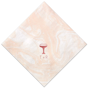 Elevate your celebration with the Minimal Cocktail Glass Napkin, featuring the elegant silhouette of a cocktail glass. Below the chic design, tailor this essential with your initials, making it a perfect addition to weddings, engagement parties, or milestone birthdays.