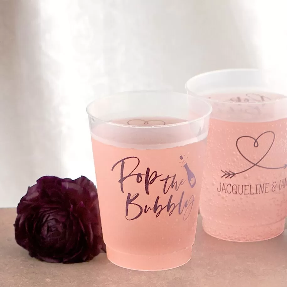 coordinating frosted wedding cups