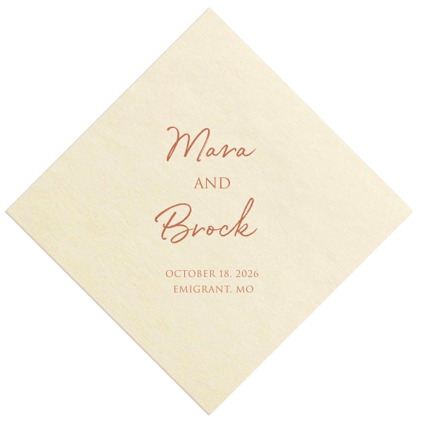 Embrace timeless elegance with the Traditional Script Name Date Location Wedding Napkin. Featuring the couple's names, event date, and location in classic script, this design adds a sophisticated touch to any wedding setting, creating a cherished keepsake that commemorates your special day.