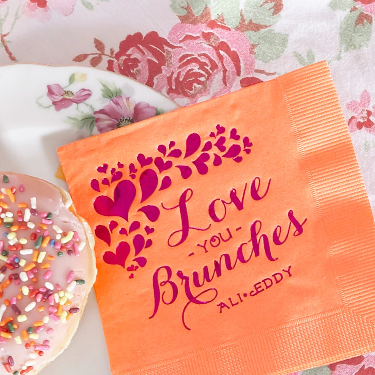Shop the Coral Spring Collection Custom Cocktail Napkins