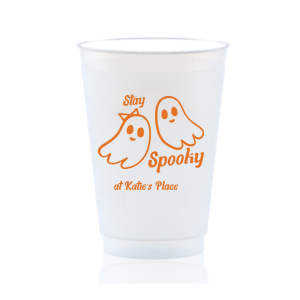 Get groovy this spooky season with the Groovy Halloween Cup. Our custom and cute Halloween decor will add a memorable touch at your Halloween party. Featuring two adorable ghosts, personalize teh design with your own name. 