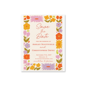 Ring in spring with the sunny Flower Garden Border Full Color Invitation. The printed invitation features colorful flowers bordering the text to create a lovely accent for your event details. Perfect for weddings, engagements, or other joyous functions, this design will surely shine bright at your next special life time event. 