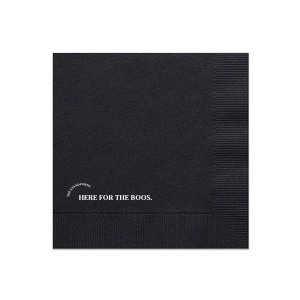 Add some personal flair to your fright night festivities with these personalized napkins! Featuring a playful ghost graphic and your family name, these napkins are a ghoulishly great way to make your guests feel right at home.