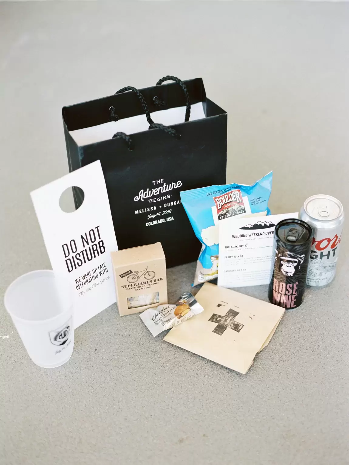 Door hangers, welcome bags and more for their guests!