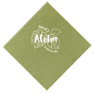 Personalized this trendy tropical bachelorette napkin. Featuring a bold plant motif, you can add the name of the bride and enjoy!