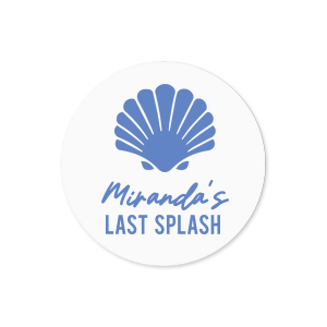 Personalize this shell adorned label for your bachelorette party. This custom label will look great on a bag full of bachelorette party favors. 