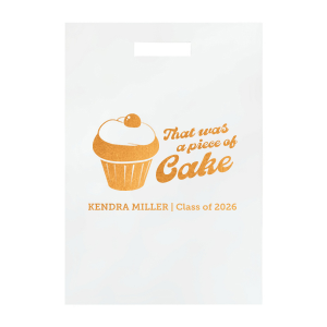 Package your pride with the Piece of Cake Grad Box, personalized with the graduate's name and graduation year, paired with a sweet cupcake graphic and the reassuring phrase "That was a piece of cake." An adorable way to celebrate their effortless success.