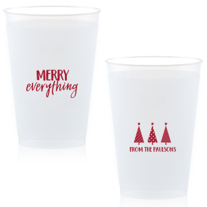 The Merry Everything Holiday Cup is good for use in Christmas themed parties and can't be beat. Showcase your style in every detail of your party's theme!