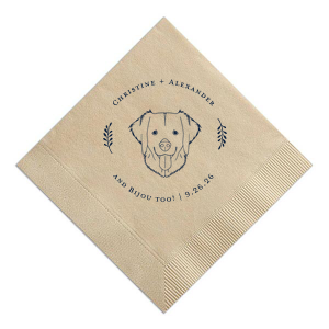 Doggie Too! Wreath Frame Wedding Napkin