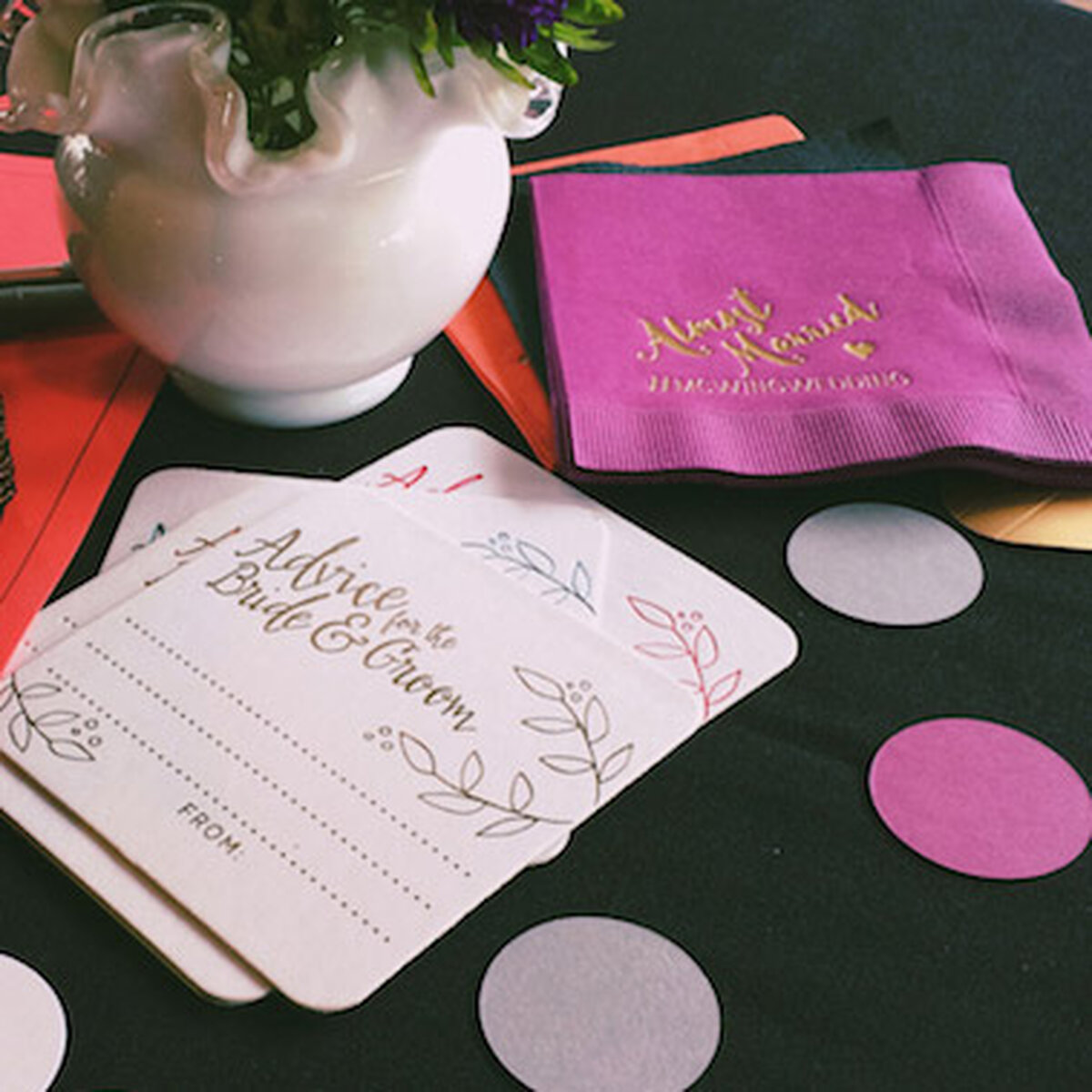 Custom Coasters and Personalized Wedding Napkins