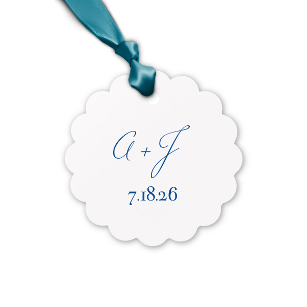 Send guests home from your wedding with a thank you treat tied with this custom beach gift tag. Add your initials and wedding date for a personal touch. 
