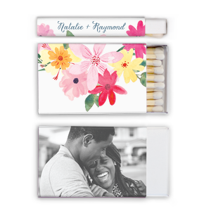ForYourParty's personalized White Square Custom Photo Matchbox with Matte Stone Blue Ink Digital Print Colors and Matte Slate Gray Ink Digital Print Colors will impress guests like no other. Make this party unforgettable.