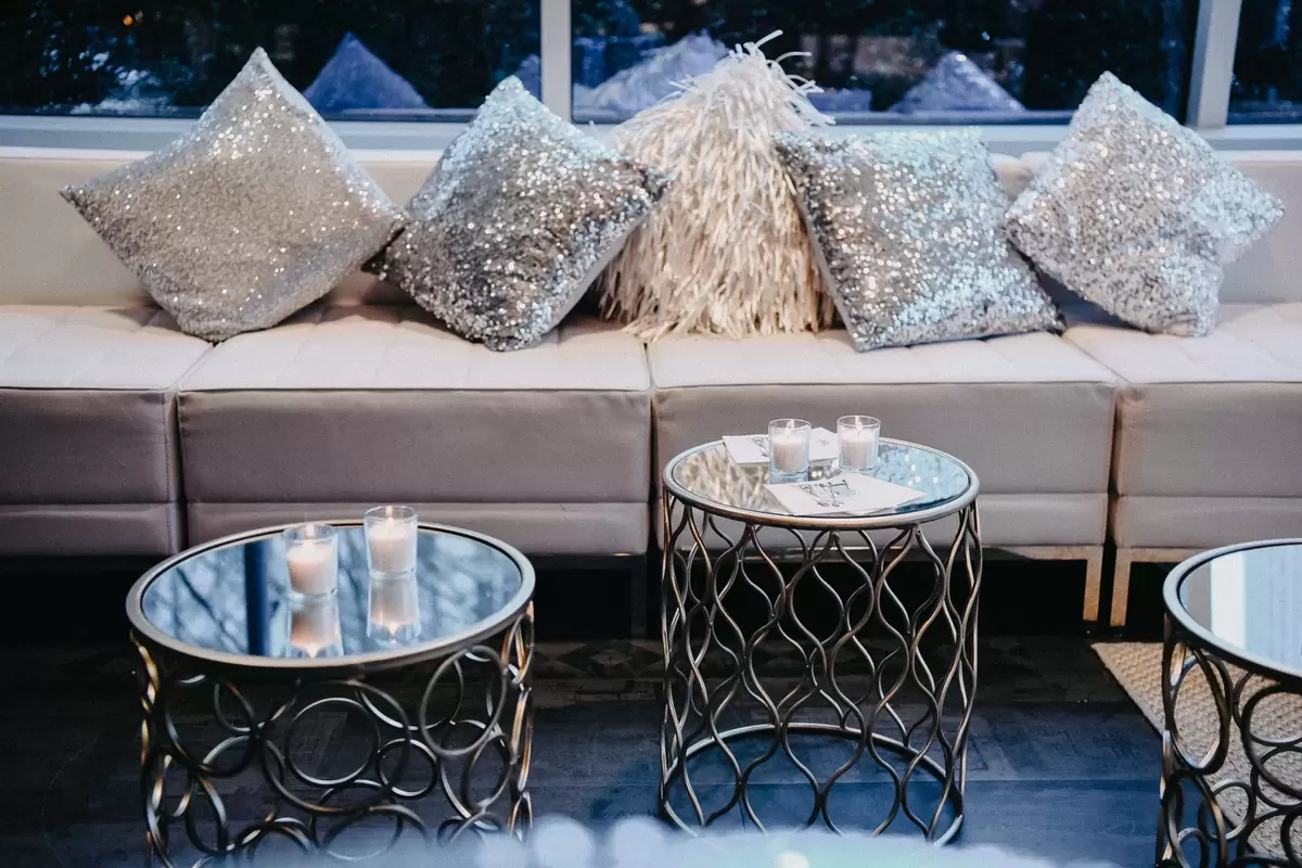 elegant seating at gender reveal party