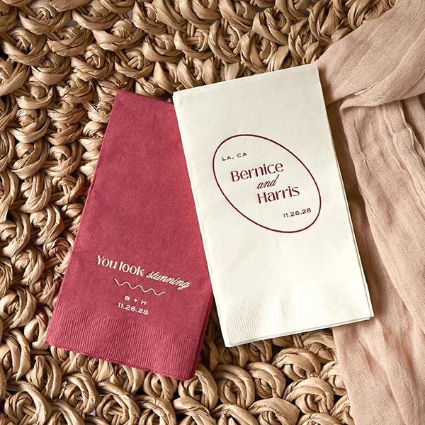  Ringed Couple Names Guest Towel