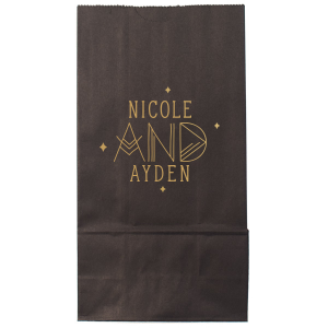 ForYourParty's elegant Satin 18 Kt. Gold Large Cellophane Bag with Satin 18 Kt. Gold Foil has a Sparkles graphic and is good for use in Wedding, Engagement, Anniversary and Shower themed parties and are a must-have for your next event—whatever the celebration!