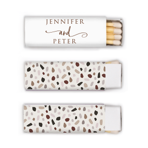 Our beautiful custom White Mini Custom Photo Matchbox with Matte Chocolate Ink Digital Print Colors and Matte Slate Gray Ink Digital Print Colors will add that special attention to detail that cannot be overlooked.