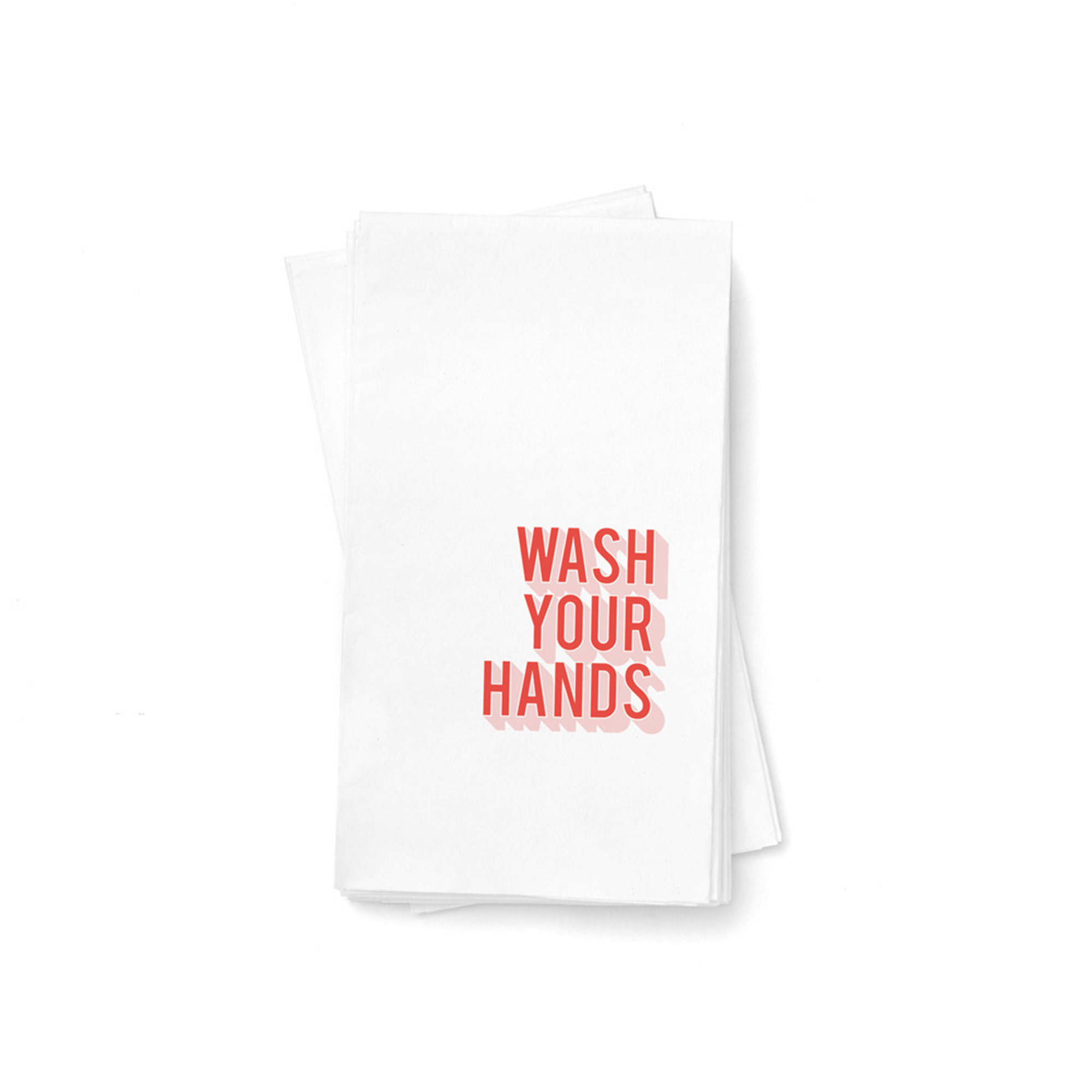 Wash your hands design in bright red and pink